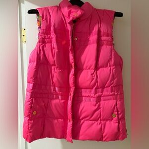 Lilly Pulitzer Vibrant Pink Puffer Vest NWOT